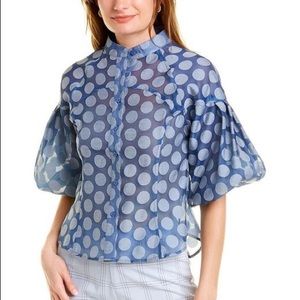Gracia
Women's Blue Polka Dot Paneled Top